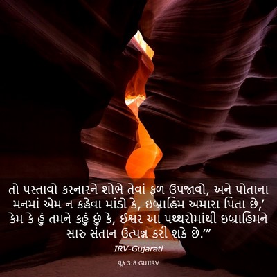 Picture 03 - લૂક 3:8 GUJIRV - તો પસ્તાવો - Bible Verse Picture