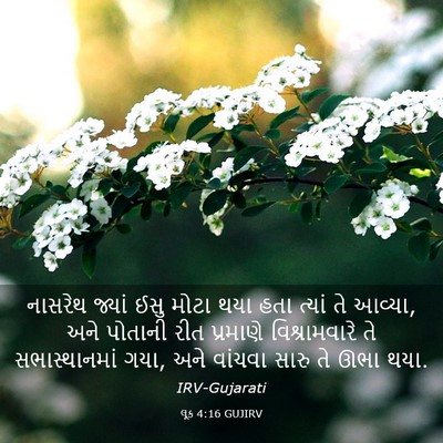 Picture 03 - લૂક 4:16 GUJIRV - નાસરેથ જ્યાં ઈસુ - Bible Verse Picture