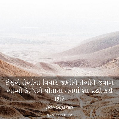 Picture 03 - લૂક 5:22 GUJIRV - ઈસુએ તેઓના વિચાર - Bible Verse Picture