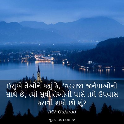 Picture 03 - લૂક 5:34 GUJIRV - ઈસુએ તેઓને કહ્યું - Bible Verse Picture