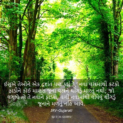 Picture 03 - લૂક 5:36 GUJIRV - ઈસુએ તેઓને એક - Bible Verse Picture