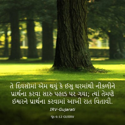 Picture 03 - લૂક 6:12 GUJIRV - તે દિવસોમાં એમ - Bible Verse Picture