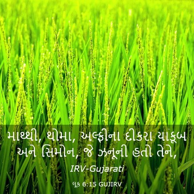 Picture 03 - લૂક 6:15 GUJIRV - માથ્થી, થોમા, - Bible Verse Picture