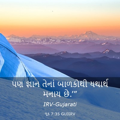 Picture 03 - લૂક 7:35 GUJIRV - પણ જ્ઞાન તેનાં - Bible Verse Picture