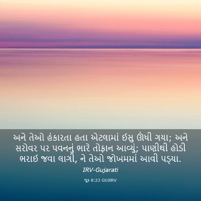 Picture 03 - લૂક 8:23 GUJIRV - અને તેઓ હંકારતા - Bible Verse Picture