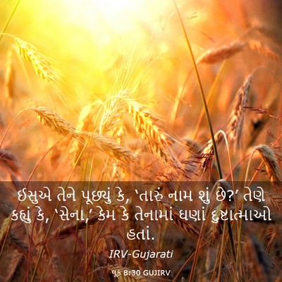 Picture 03 - લૂક 8:30 GUJIRV - ઈસુએ તેને પૂછ્યું - Bible Verse Picture