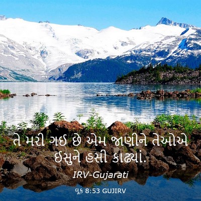 Picture 03 - લૂક 8:53 GUJIRV - તે મરી ગઈ છે એમ - Bible Verse Picture