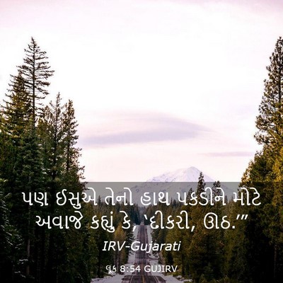 Picture 03 - લૂક 8:54 GUJIRV - પણ ઈસુએ તેનો હાથ - Bible Verse Picture