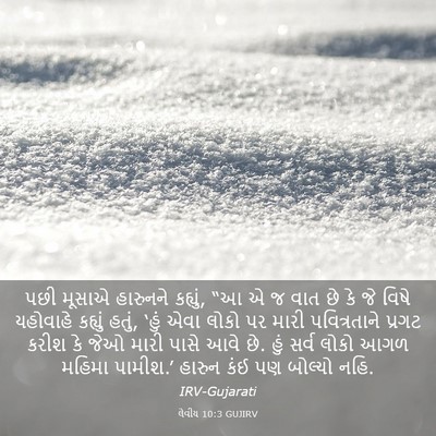 Picture 03 - લેવીય 10:3 GUJIRV - પછી મૂસાએ હારુનને - Bible Verse Picture