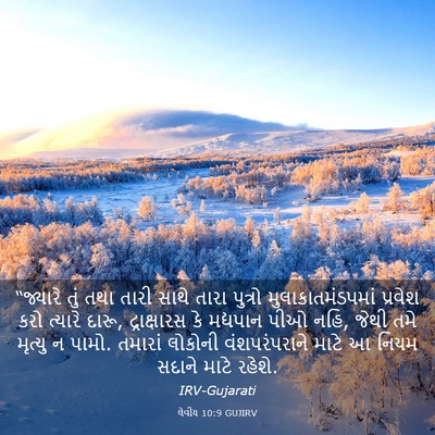 Picture 03 - લેવીય 10:9 GUJIRV - “જ્યારે તું તથા - Bible Verse Picture