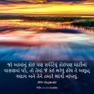 Picture 03 - લેવીય 11:33 GUJIRV - જો આમાંનું કોઈ પણ - Bible Verse Picture