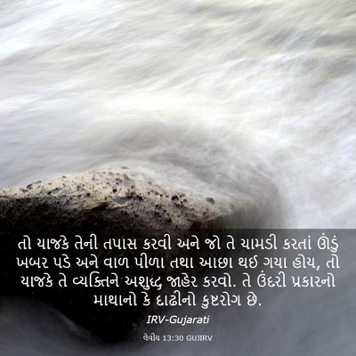 Picture 03 - લેવીય 13:30 GUJIRV - તો યાજકે તેની તપાસ - Bible Verse Picture