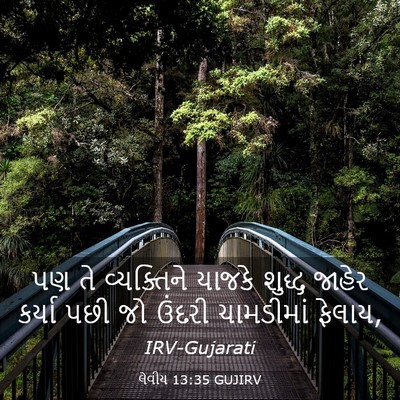 Picture 03 - લેવીય 13:35 GUJIRV - પણ તે વ્યક્તિને - Bible Verse Picture