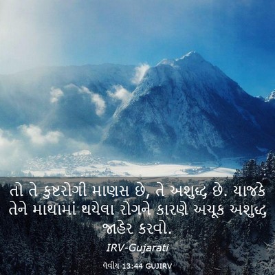 Picture 03 - લેવીય 13:44 GUJIRV - તો તે કુષ્ટરોગી - Bible Verse Picture