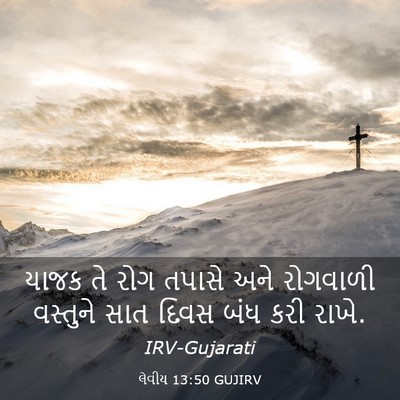 Picture 03 - લેવીય 13:50 GUJIRV - યાજક તે રોગ તપાસે - Bible Verse Picture