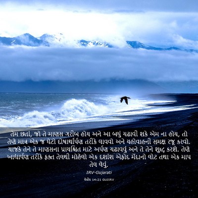 Picture 03 - લેવીય 14:21 GUJIRV - તેમ છતાં, જો તે - Bible Verse Picture