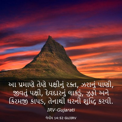 Picture 03 - લેવીય 14:52 GUJIRV - આ પ્રમાણે તેણે - Bible Verse Picture