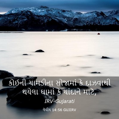 Picture 03 - લેવીય 14:56 GUJIRV - કોઈની ચામડીના - Bible Verse Picture