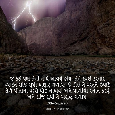 Picture 03 - લેવીય 15:10 GUJIRV - જે કંઈ પણ તેની નીચે - Bible Verse Picture