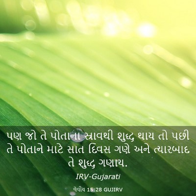 Picture 03 - લેવીય 15:28 GUJIRV - પણ જો તે પોતાના - Bible Verse Picture
