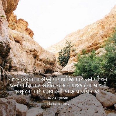 Picture 03 - લેવીય 15:30 GUJIRV - યાજક તેઓમાંના - Bible Verse Picture