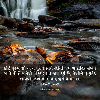 Picture 03 - લેવીય 20:13 GUJIRV - કોઈ પુરુષ જો અન્ય - Bible Verse Picture