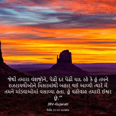 Picture 03 - લેવીય 23:43 GUJIRV - જેથી તમારા - Bible Verse Picture
