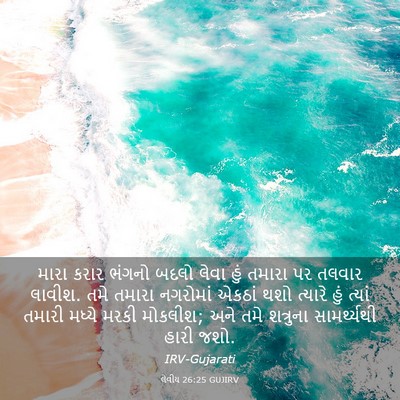 Picture 03 - લેવીય 26:25 GUJIRV - મારા કરાર ભંગનો - Bible Verse Picture
