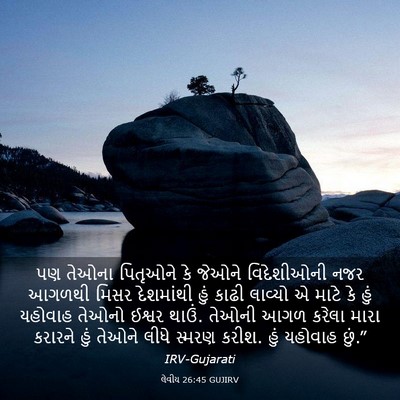 Picture 03 - લેવીય 26:45 GUJIRV - પણ તેઓના પિતૃઓને - Bible Verse Picture