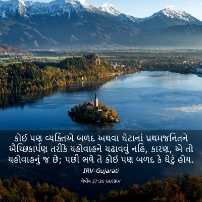 Picture 03 - લેવીય 27:26 GUJIRV - કોઈ પણ વ્યક્તિએ - Bible Verse Picture