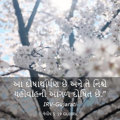Picture 03 - લેવીય 5:19 GUJIRV - આ દોષાર્થાર્પણ છે - Bible Verse Picture