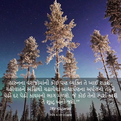 Picture 03 - લેવીય 6:18 GUJIRV - હારુનના - Bible Verse Picture
