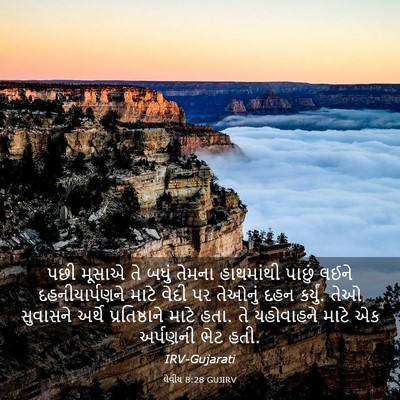 Picture 03 - લેવીય 8:28 GUJIRV - પછી મૂસાએ તે બધું - Bible Verse Picture