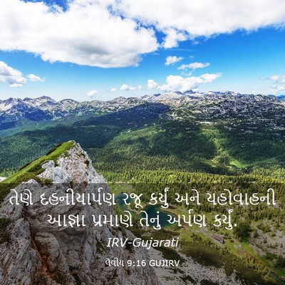 Picture 03 - લેવીય 9:16 GUJIRV - તેણે દહનીયાર્પણ - Bible Verse Picture