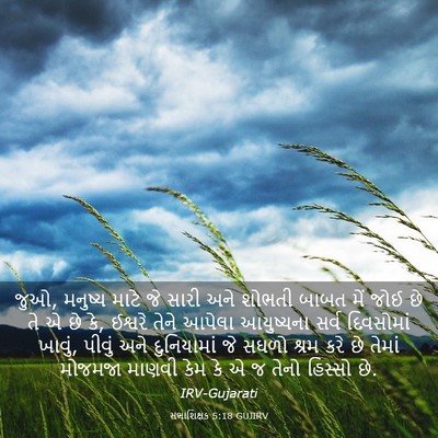 Picture 03 - સભાશિક્ષક 5:18 GUJIRV - જુઓ, મનુષ્ય માટે જે - Bible Verse Picture