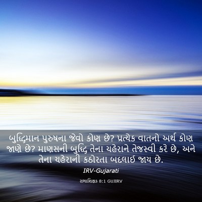 Picture 03 - સભાશિક્ષક 8:1 GUJIRV - બુદ્ધિમાન પુરુષના - Bible Verse Picture