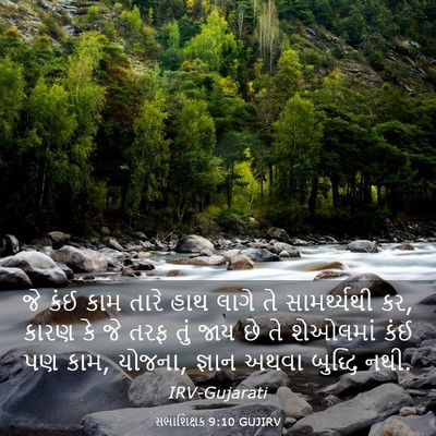 Picture 03 - સભાશિક્ષક 9:10 GUJIRV - જે કંઈ કામ તારે હાથ - Bible Verse Picture