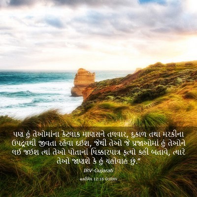 Picture 03 - હઝકિયેલ 12:16 GUJIRV - પણ હું તેઓમાંના - Bible Verse Picture
