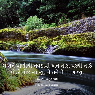 Picture 03 - હઝકિયેલ 16:9 GUJIRV - મેં તને પાણીથી - Bible Verse Picture