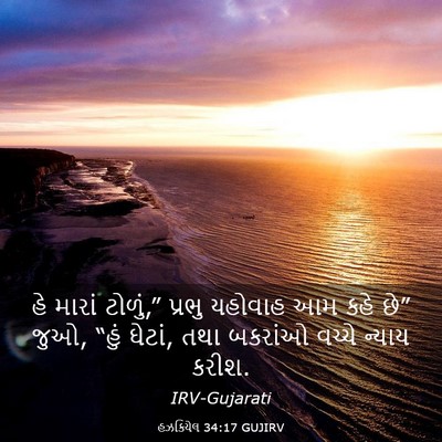 Picture 03 - હઝકિયેલ 34:17 GUJIRV - હે મારાં ટોળું,” - Bible Verse Picture