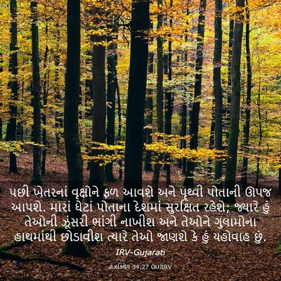 Picture 03 - હઝકિયેલ 34:27 GUJIRV - પછી ખેતરનાં - Bible Verse Picture