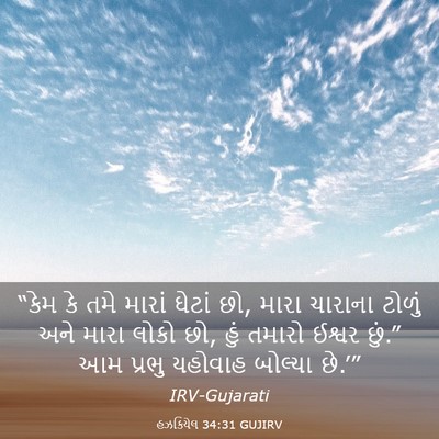 Picture 03 - હઝકિયેલ 34:31 GUJIRV - “કેમ કે તમે મારાં - Bible Verse Picture