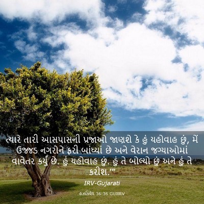 Picture 03 - હઝકિયેલ 36:36 GUJIRV - ત્યારે તારી - Bible Verse Picture