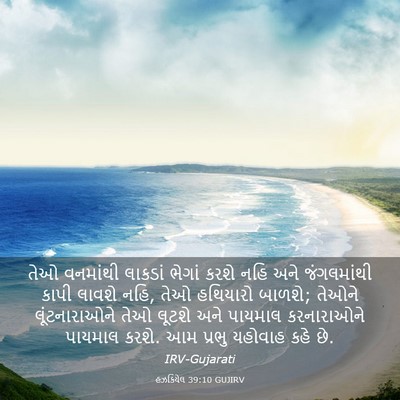 Picture 03 - હઝકિયેલ 39:10 GUJIRV - તેઓ વનમાંથી - Bible Verse Picture