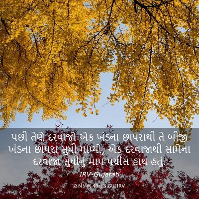 Picture 03 - હઝકિયેલ 40:13 GUJIRV - પછી તેણે દરવાજો એક - Bible Verse Picture