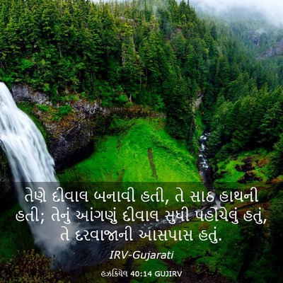 Picture 03 - હઝકિયેલ 40:14 GUJIRV - તેણે દીવાલ બનાવી - Bible Verse Picture