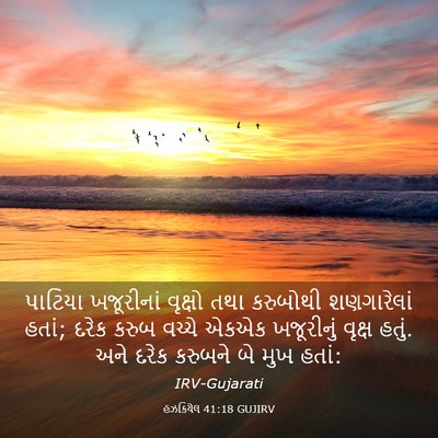 Picture 03 - હઝકિયેલ 41:18 GUJIRV - પાટિયા ખજૂરીનાં - Bible Verse Picture