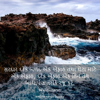 Picture 03 - હઝકિયેલ 45:24 GUJIRV - સરદાર દરેક બળદ એક - Bible Verse Picture