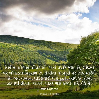 Picture 03 - હબાક્કુક 1:8 GUJIRV - તેઓના ઘોડાઓ - Bible Verse Picture
