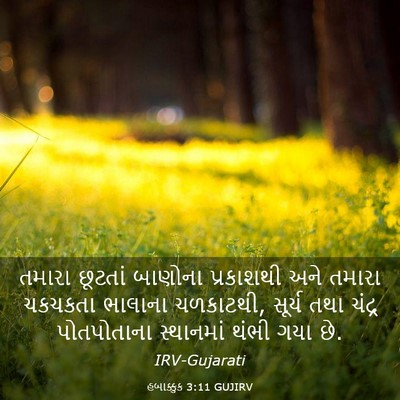 Picture 03 - હબાક્કુક 3:11 GUJIRV - તમારા છૂટતાં - Bible Verse Picture